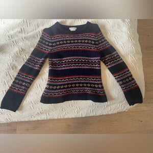 Royal Robbins 💯 % wool Navy Fair Isle Crewneck Sweater